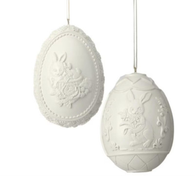 Regency 4.5'' Resin Chocolate Egg With Bunny Egg Hanger Easter Decoration