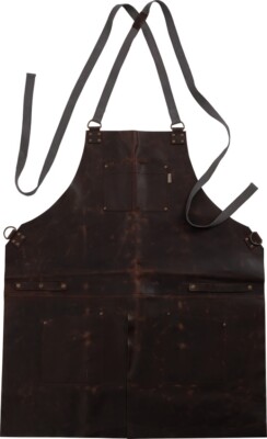 Barebones Living Tradesman Leather Apron 100% Water Full-Grain Buffalo Leather 