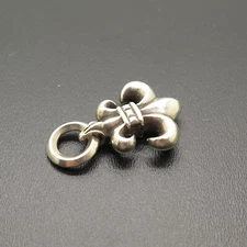 Authentic 925 Sterling Silver Chrome Hearts BS Fleur Pendant Charm