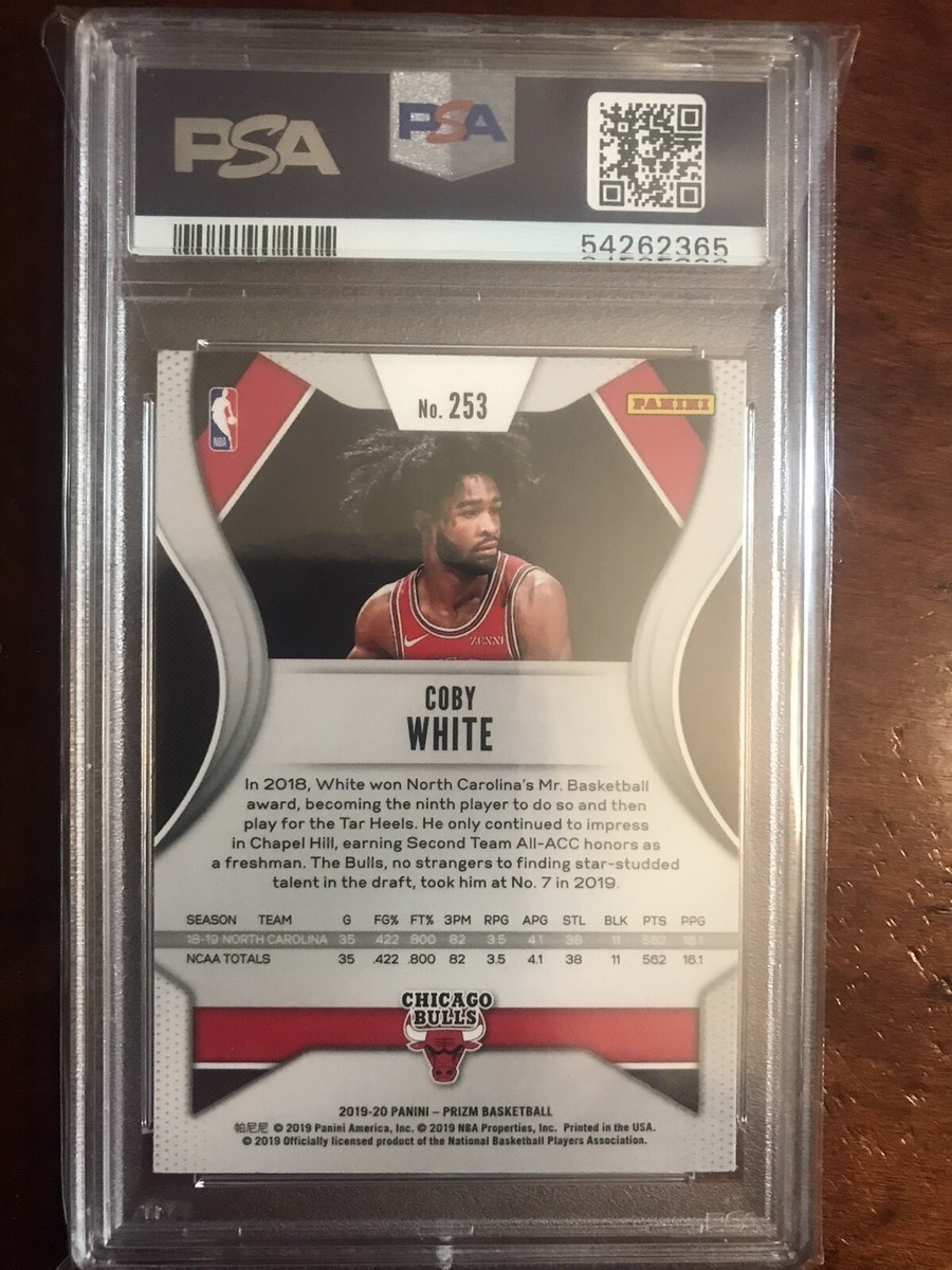 Coby White PRIZM PSA 9 ROOKIE CARD Chicago Bulls RC 2019-20 Panini