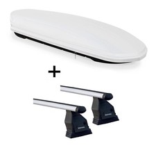 Dachbox VDPMAA460L wei&szlig;+Dachtr&auml;ger Tema f&uuml;r f&uuml;r Mercedes E-Klasse ab 10 Alu