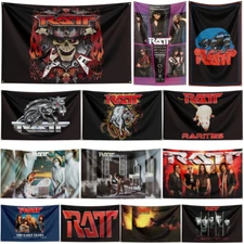 Ratt Glam Heavy Metal Rock Band Flag Banner Tapestry Wall Art + Brass Grommets