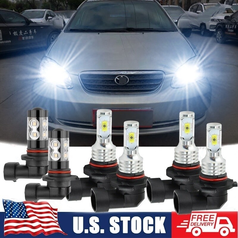For Toyota Corolla 2005 2006 2007 2008 LED Headlight High Low Fog Light Bulb WD