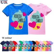Girls Zamfam Rebecca Zamolo Print Short Sleeve T-Shirt Casual Cotton Tee Tops UK
