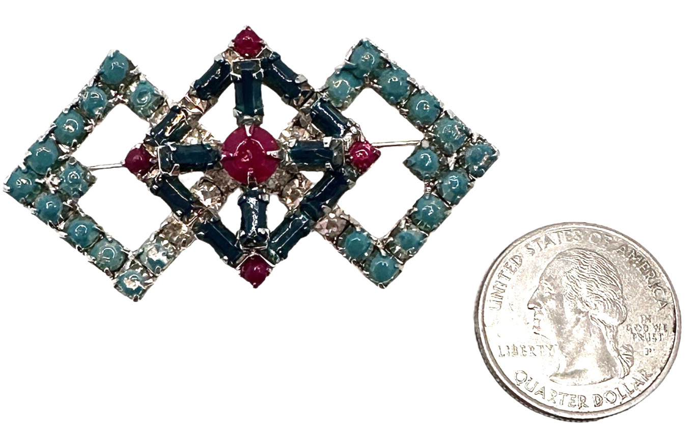 Weiss Signed PAINTED Layered Interlocking Geometr… - image 7