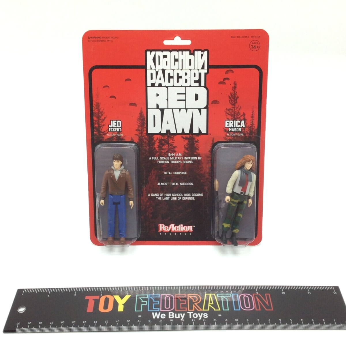 Red Dawn Figure Set Jed Eckert Erica Mason Reaction Super7 for