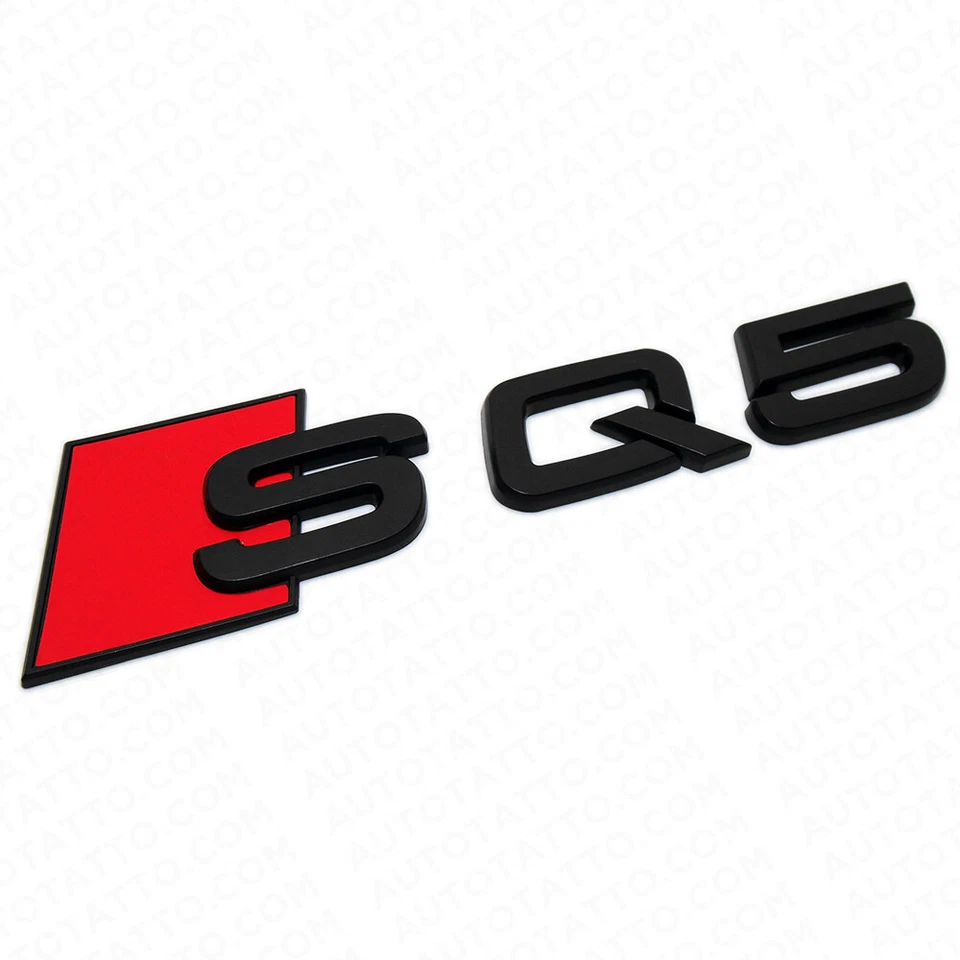 Placa de identificación de puerta levadiza trasera negra mate Audi SQ5 emblema maletero insignia deportivo Foto 2 de 4