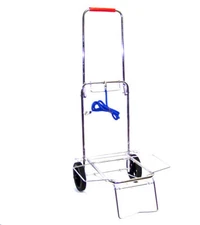 Chrome Folding Luggage Cart Hand Dolly  5-3/4" Wheels