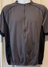 Serfas Gray Black Polyester Short Sleeve 1/2 Zip Cycling Jersey Shirt - Mens XL