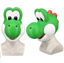 Great Mario Mask Yoshi Costume Dragon Green Latex Halloween Carnival Party
