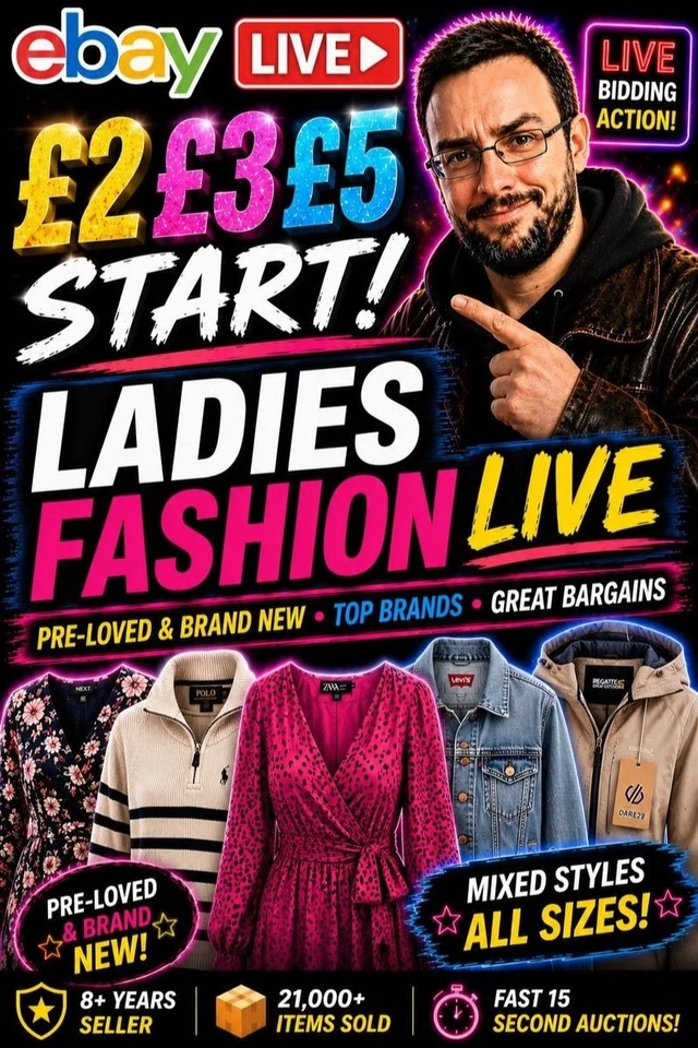 £2 £3 £5 START 🔥 LADIES FASHION LIVE | FAST 15 SECOND AUCTIONS