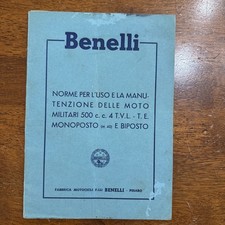 BENELLI- Norme Per L’uso E La Manutenzione Delle Moto MILITARI 500c.c 