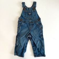OshKosh B'gosh Blue Denim Overall One-Piece Adjustable Straps Baby 12M