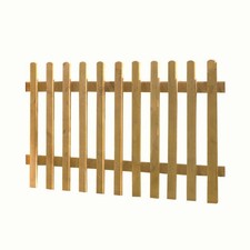 Forest Garden 6x3ft Wooden Picket Fence Panel Dip Treated Garden Border