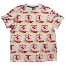 Puma X Scuderia Ferrari T-Shirt Mens L Large Ferrari Race Logo Graphic