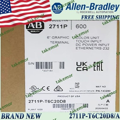 Brand New AB 2711P-T6C20D8/A PanelView Plus 6 6 Color Touch DC Free Ship US 1PC