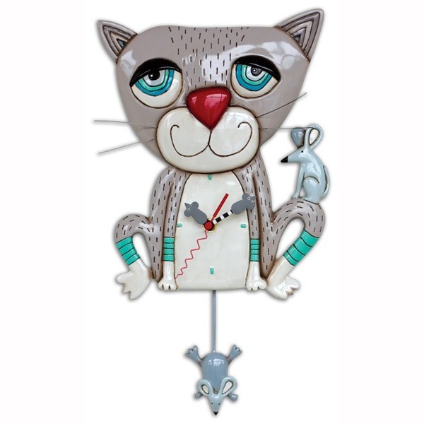 Allen Designs Mouser Cat Clock Standard Wall Clock
