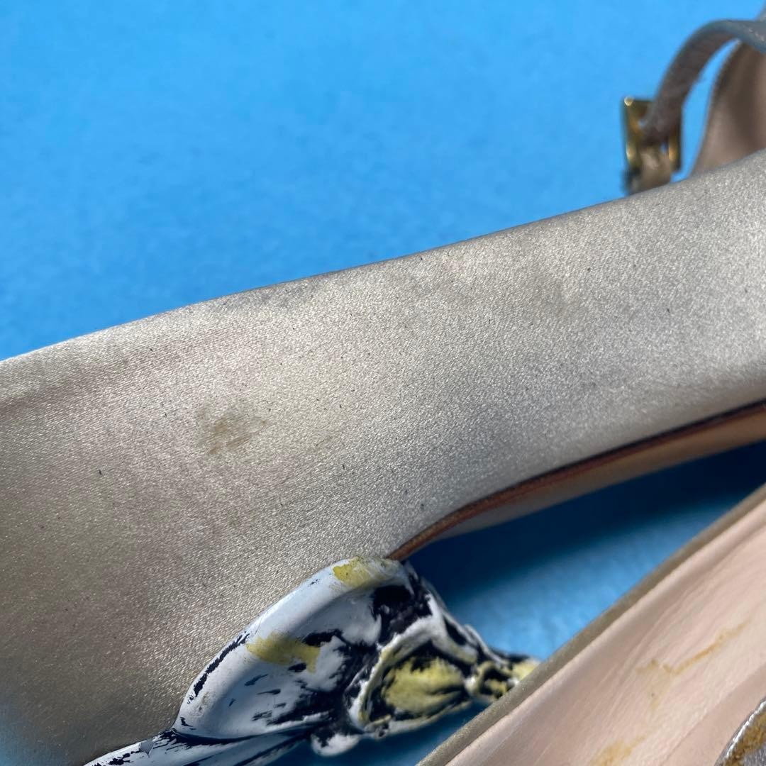 PRADA Women's Heel Pumps Size:35.5/JP:22.5 Leather Gold From Japan 135157K Auth thumbnail 14