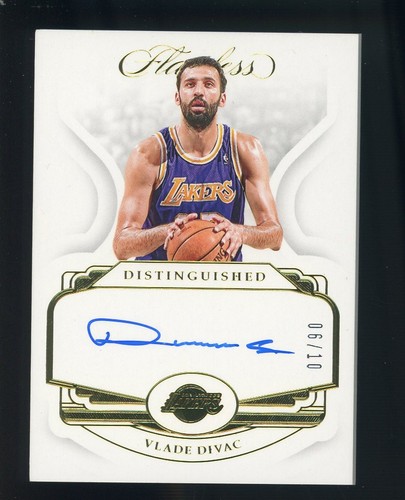2018-19 Flawless Distinguished Gold Vlade Divac Lakers ON CARD AUTO 6/10