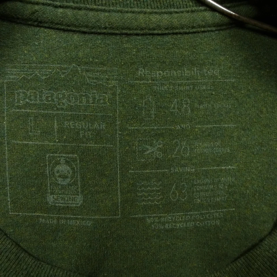 Camisa Patagonia Para Hombres Grande Verde Responsibili-Tee Fitz Roy Trucha Pez Gráfico Foto 3 de 4