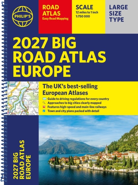 Philip's 2027 Big Road Atlas of Europe by Philip's Maps (Spiral bound)