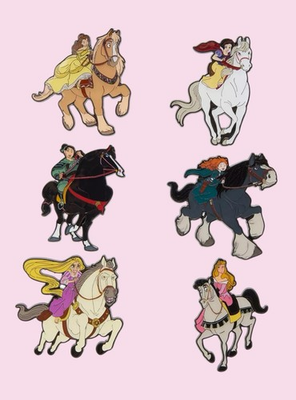 #ad Loungefly Disney Princess Horse Blind Box Enamel Pin Full Set 6 $75.00