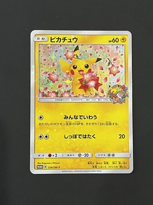 Pikachu Pokemon Center 20th Anniversary Promo Card 224/Sm-p Holo 2018 Japanese