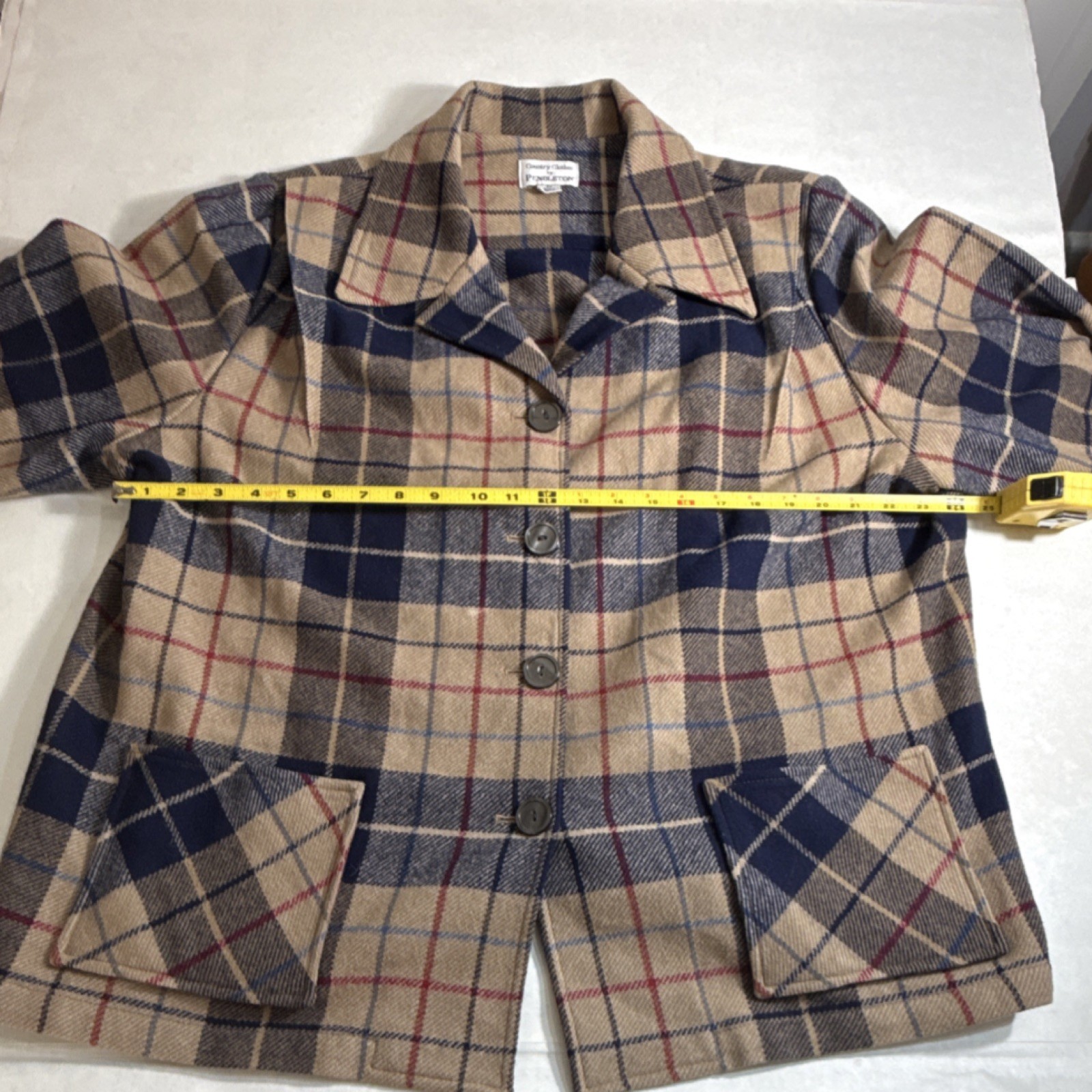 Vintage Pendleton Plaid Button Heavyweight Long S… - image 9