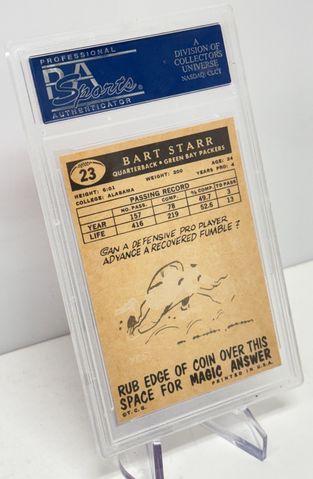 1959 Topps #23 Bart Starr Green Bay Packers PSA 6 EX-MT Vintage Football Card view 5