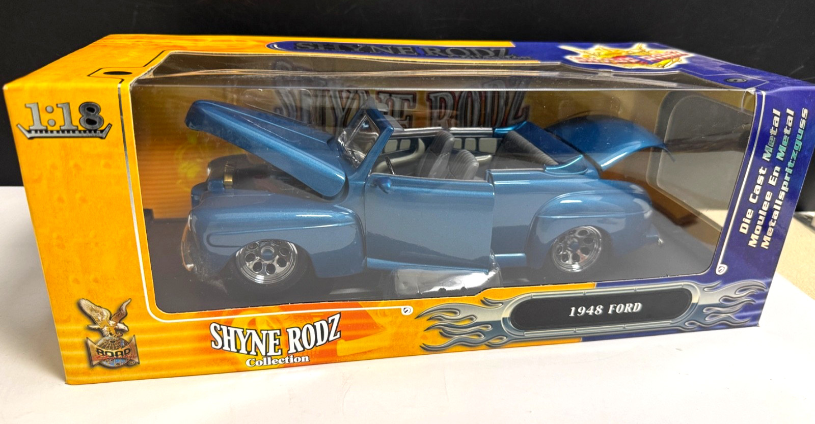 Shyne Rodz Collection 1948 FORD Diecast Car 1:18 Scale Blue Die Cast Metal / NEW