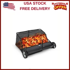 Heavy Duty Yard Sweeper Pull Behind with 25Cu.Ft Larg,48"Lawn Sweeper Tow Behind