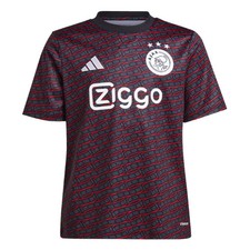 Kids Football Shirt Black 2024-2025 Ajax Pre Match Crew Neck Regular Fit Top