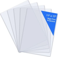 11" X 17" Hard Plastic Sheet Protectors, Menu Rigid Print Protectors, Clear Cert