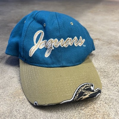 Jacksonville Jaguars Starter Script Vintage Teal Banned Logo SnapBack Hat