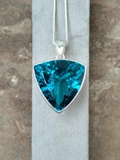 49.80 Ct London Blue Topaz Pendant Sterling Silver Pendant Gemstone Jewelry