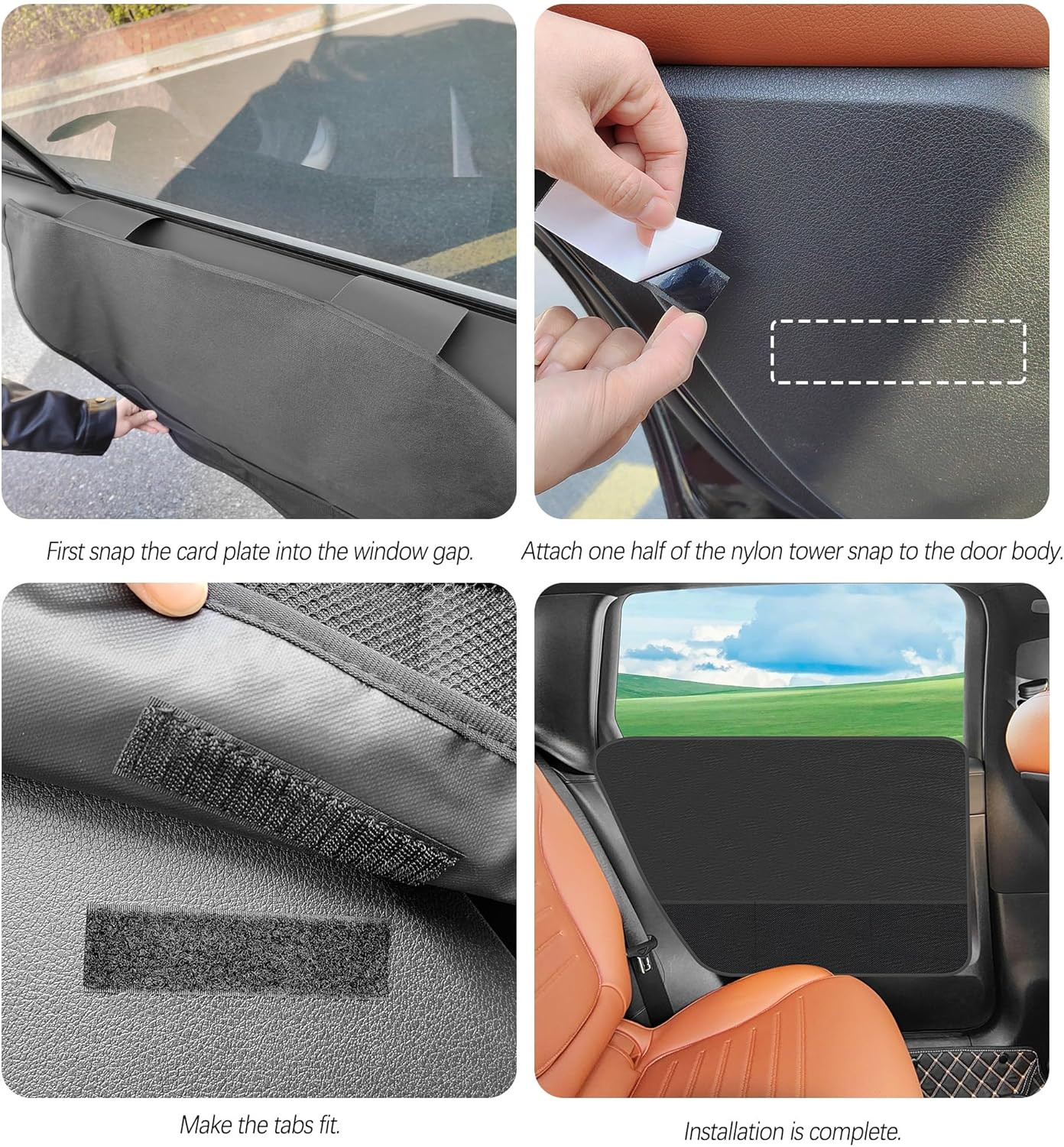 2PCS Car Door Protector for Dogs with Net Storage Pockets,Anti Scratch Dog Car D