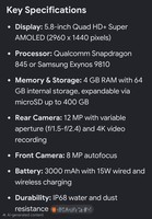 Samsung Galaxy S9 Lilac 64GB 4GB 5.8in 12MP 4K Wireless Charging Opened