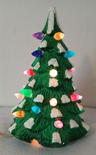 Vintage Ceramic Mold Lighted 8  Christmas Tre...