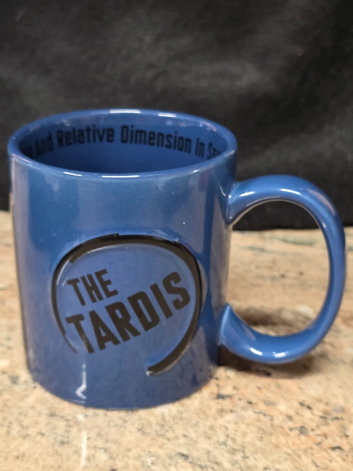 2009 The Tardis Dr. Who Ceramic Zeon Coffee Mug Black & Blue Pre-owned Unused - Image 3 of 4