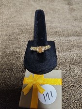 Fancy Gold Plated Citrine And Cubic Zirconia Ring Size 8.5 171