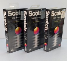 Scotch HS T-120 Blank Recording VHS Tapes High Standard Sealed Lot Of 3