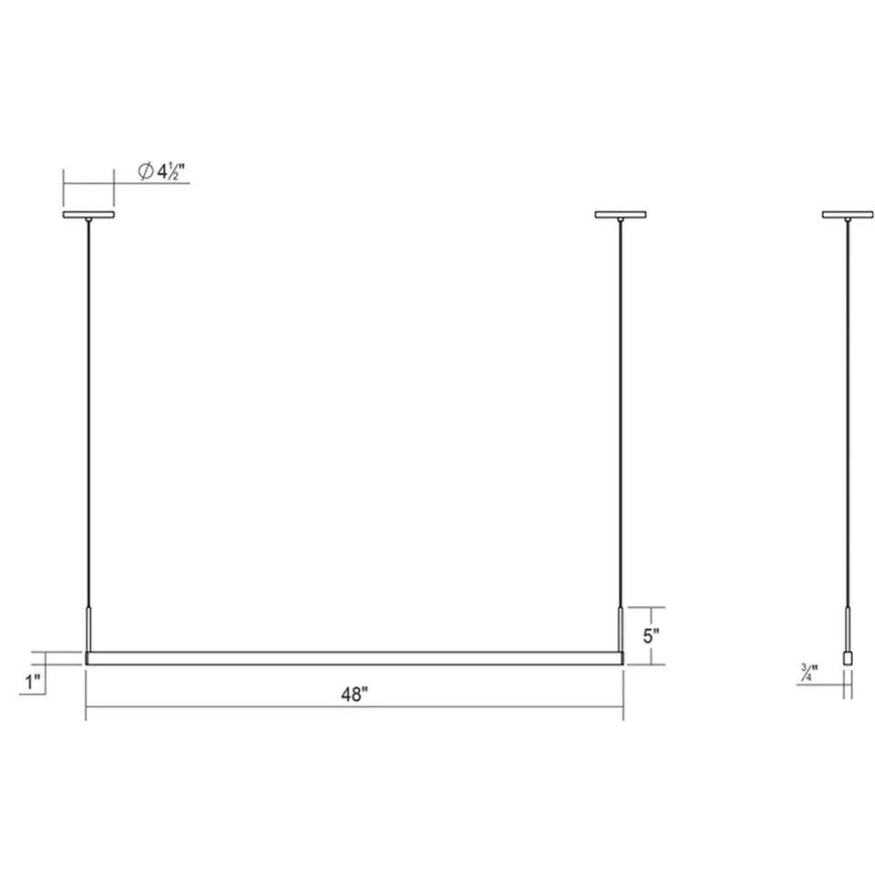 Sonneman 2818-4 Thin-Line Two Sided 48"W LED Linear Pendant - - Silver - Image 2 of 2