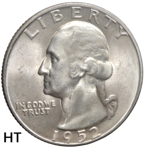1952 S Washington Quarter BU Uncirculated Mint State 90% Silver 25C US Coin