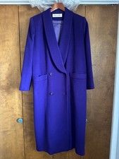 Christian Dior Purple Long Wool Double Breasted Coat, size small