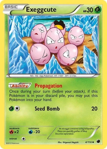 POKEMON EXEGGCUTE #4/116 UNCOMMON PLASMA FREEZE NM CARD