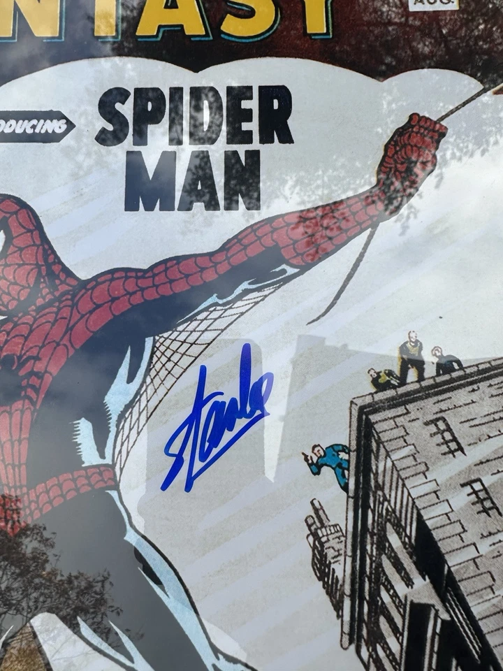 First Comic Spider Man Poster “introducing Spiderman” Signed By Stan Lee ASI COA - Image 3 of 4