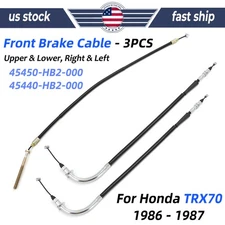 For Honda TRX70 Upper Lower Front Brake Cable Kit Left&Right 1986-1987 3PCS/SET