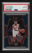 2021-22 Panini Select Premier Level Blue Prizm Jalen Green #190 PSA 8 0x2s