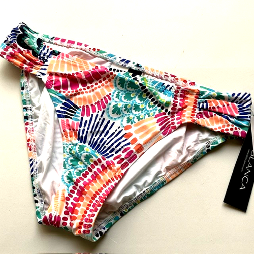 New La Blanca Swimsuit Bikini Bottom IRS White Banded New La Blanca Swimsuit Bikini Bottom IRS White Banded