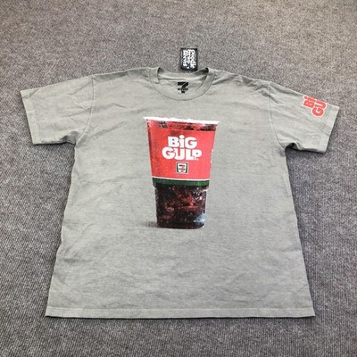 Goodie Two Sleeves Shirt Mens Medium Gray Big Gulp 7-Eleven Graphic Tee Tagless